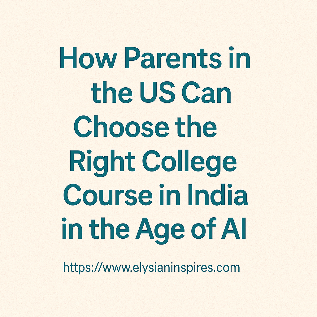 How Parents in the US Can Choose the Right College Course in India in the Age of AI